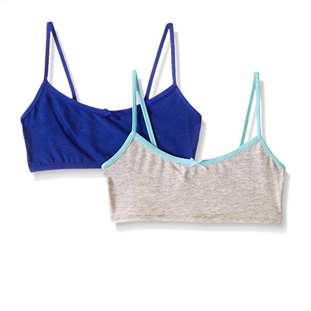 6 Hanes crop top pull over training bras M 8-10